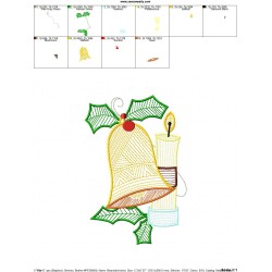 Bean Stitch Christmas Bell Embroidery Design Pattern-2
