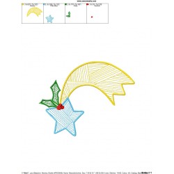 Bean Stitch Christmas Star Embroidery Design Pattern-2