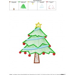 Bean Stitch Christmas Tree Embroidery Design Pattern-2