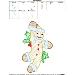 Bean Stitch Christmas Gingerbread Man Embroidery Design Pattern-2