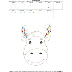 Bean Stitch Christmas Moose Embroidery Design Pattern-2