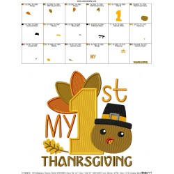 My 1st Thanksgiving Lettering Embroidery Design Pattern-2