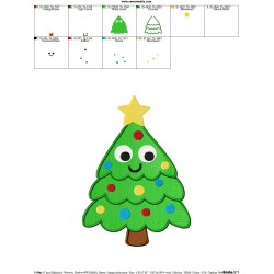 Happy Christmas Tree Embroidery Design Pattern-2