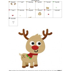 Christmas Reindeer-2 Embroidery Design Pattern-2