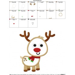 Christmas Reindeer-2 Applique Design Pattern-2
