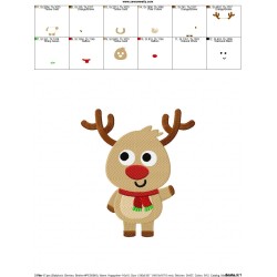 Christmas Reindeer-1 Embroidery Design Pattern-2