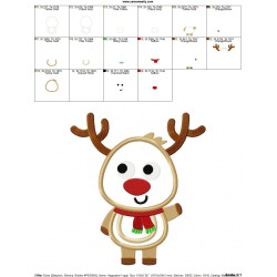Christmas Reindeer-1 Applique Design Pattern-2
