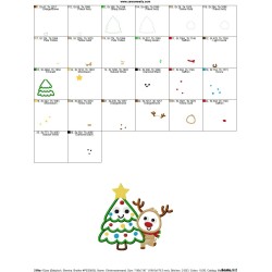 Christmas Tree And Deer Applique Design Pattern-2