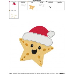 Christmas Santa Hat Starfish Embroidery Design Pattern-2