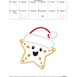 Christmas Santa Hat Starfish Applique Design Pattern-2