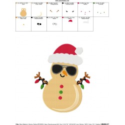 Christmas Beach Snowman Embroidery Design Pattern-2