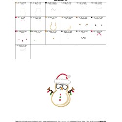 Christmas Beach Snowman Applique Design Pattern-2