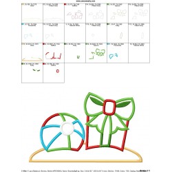 Christmas Beach Ball Gift Applique Design Pattern-2