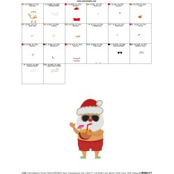 Tropical Santa Embroidery Design Pattern-2