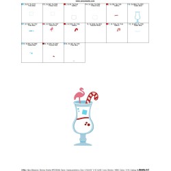 Candy Cane Drink Applique Design Pattern-2