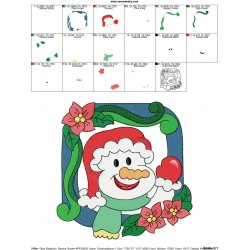 Christmas Frame- Snowman-3 Embroidery Design Pattern-2