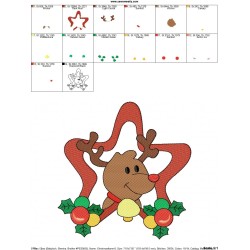 Christmas Frame Reindeer-2 Embroidery Design Pattern-2