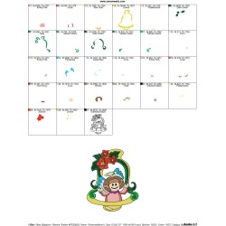 Christmas Frame- Angel Embroidery Design Pattern-2