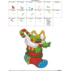 Christmas Stocking Gift Embroidery Design Pattern-2