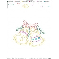 Vintage Bean Stitch Colorwork Christmas Bells Embroidery Design Pattern-2
