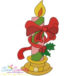 Christmas Candle-v2 Embroidery Design Pattern-1