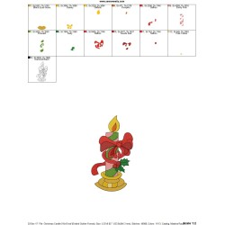 Christmas Candle-v2 Embroidery Design Pattern-2