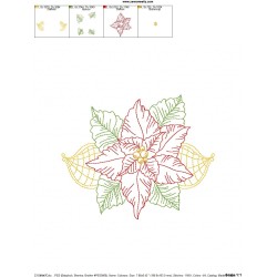 Vintage Bean Stitch Colorwork Christmas Leaves Embroidery Design Pattern-2
