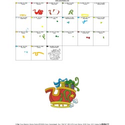 Santa Sleigh Gift Embroidery Design Pattern-2