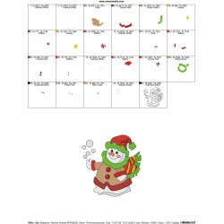 Christmas Snowman Embroidery Design Pattern-2
