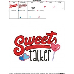 Sweet Talker Valentine Lettering Embroidery Design Pattern-2