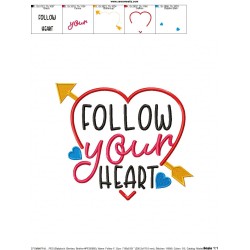 Follow Your Heart-2 Machine Embroidery Design Pattern-2