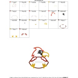 Football Cardinal Mascot Applique Design Pattern-2