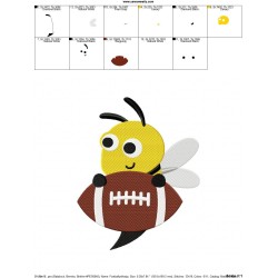Football Yellow Jacket Mascot Embroidery Design Pattern-2