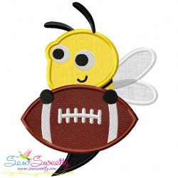 Football Yellow Jacket Mascot Applique Design Pattern-1