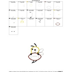 Football Yellow Jacket Mascot Applique Design Pattern-2