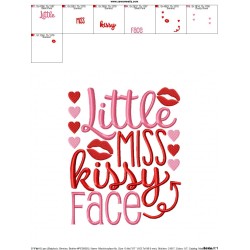 Little Miss Kissy Face Embroidery Design Pattern-2