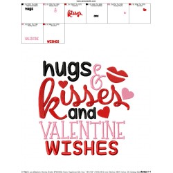 Hugs Kisses Embroidery Design Pattern-2