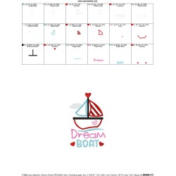 Valentine Dream Boat Applique Design Pattern-2