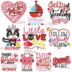 Valentine's Day Lettering Embroidery Design Bundle-1