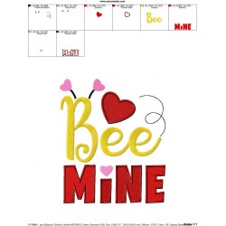 Bee Mine-2 Valentine Embroidery Design Pattern-2