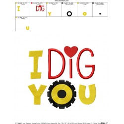 I Dig You Embroidery Design Pattern-2
