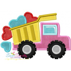 Dump Truck Hearts Applique Design Pattern-1