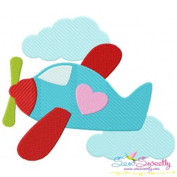 Valentine Airplane Embroidery Design Pattern-1