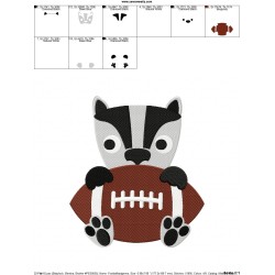 Football Badger Mascot Embroidery Design Pattern-2