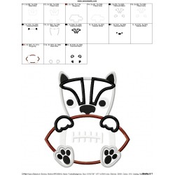 Football Badger Mascot Applique Design Pattern-2