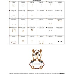 Football Bronco Mascot Applique Design Pattern-2