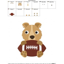 Football Collie Mascot Mascot Embroidery Design Pattern-2