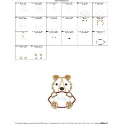 Football Collie Mascot Applique Design Pattern-2