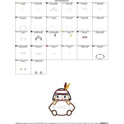 Football Indian Mascot Applique Design Pattern-2