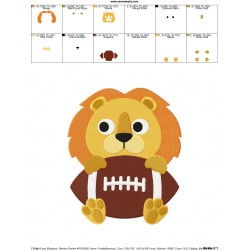Football Lion Mascot Embroidery Design Pattern-2
